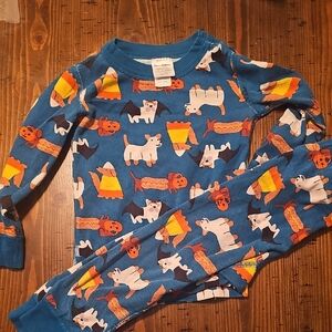Hanna Andersson Blue Kids Pajama Set with Animal Print